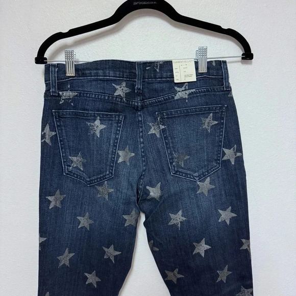 NWT $268 Current/Elliott Slim Cropped Straight Leg Jean Rollin Star Print - Picture 5 of 6